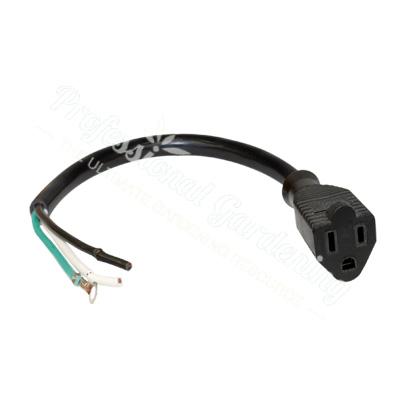 POWER CORD Raw Wire - Grounded Female 1 ft