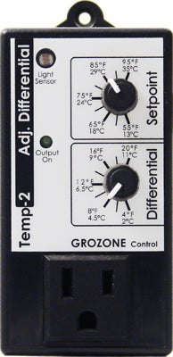 Grozone TP2 Temp Controller w/ Adj Differential