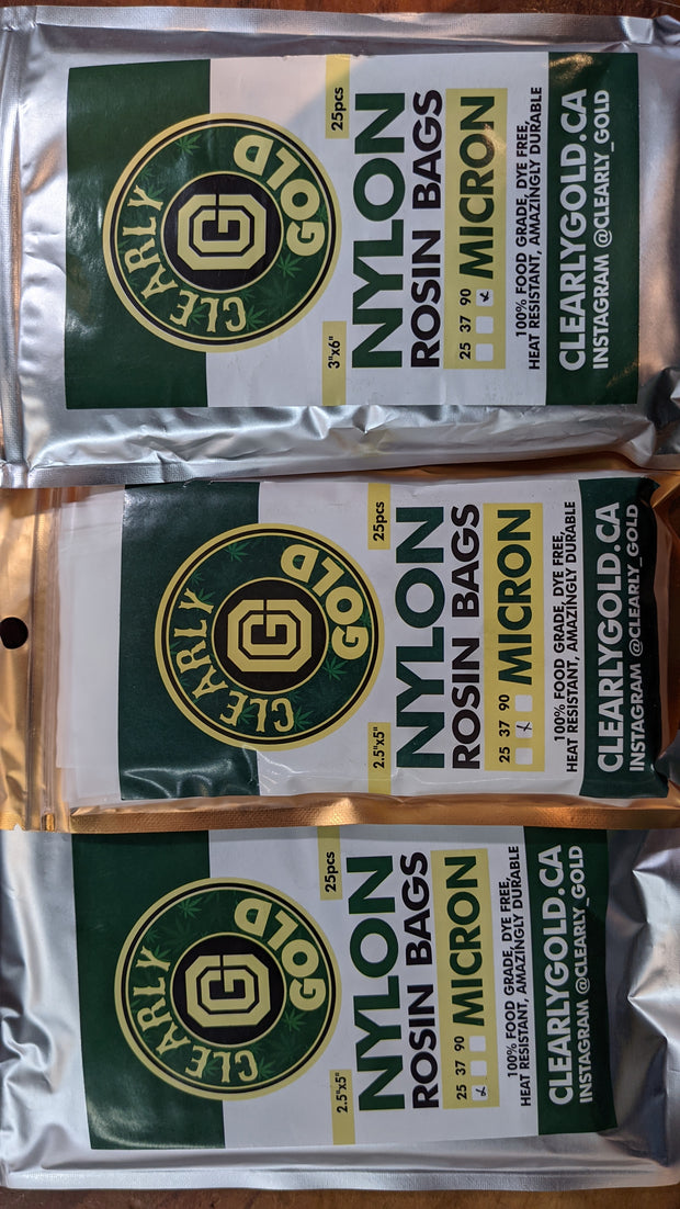 Clearly Gold Nylon Rosin Bags
